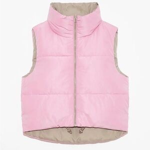 Deluc Pink and Tan Puffer Vest